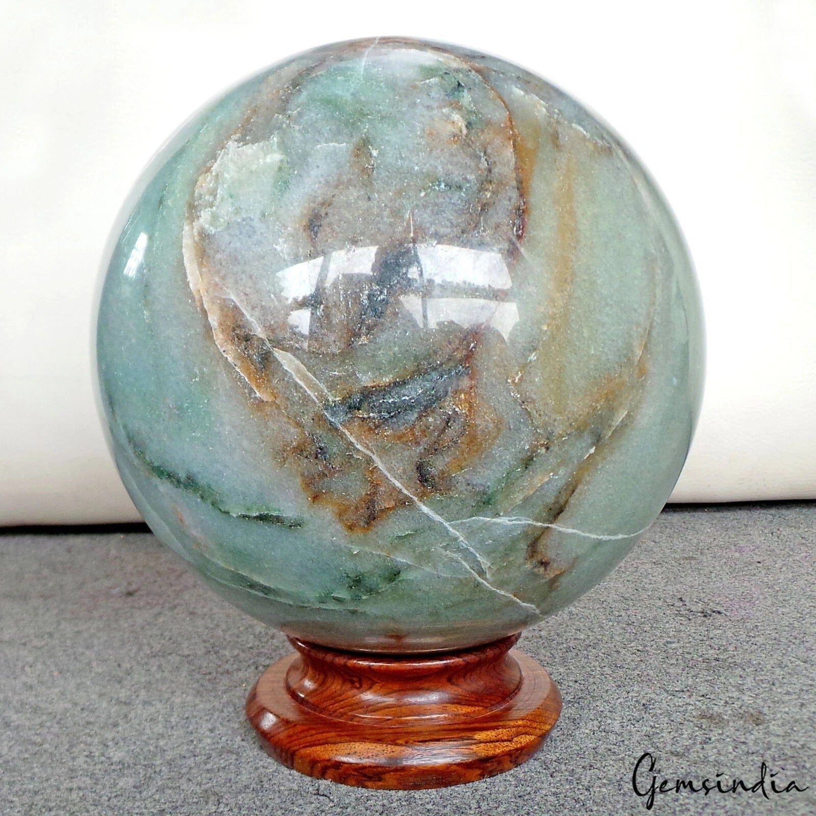 7.7" Green Aventurine Gemstone Sphere Crystal Polished Ball Healing/Decor~ 8.7Kg