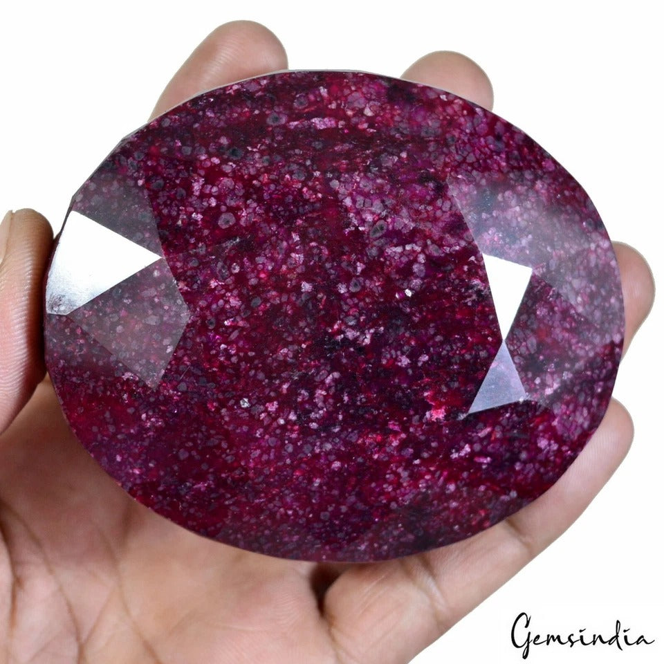 Ruby Loose Gemstone, Color Enhanced, Red — 85x71x47 mm, 2600 Ct, Madagascar