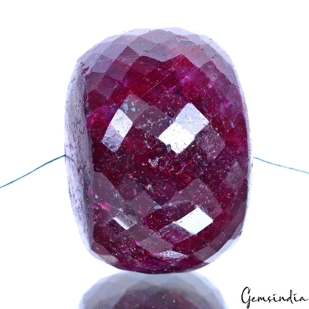 Jumbo Size 380Ct Natural Red Ruby Gemstone 38mm Round Checker Cut Certified Bead