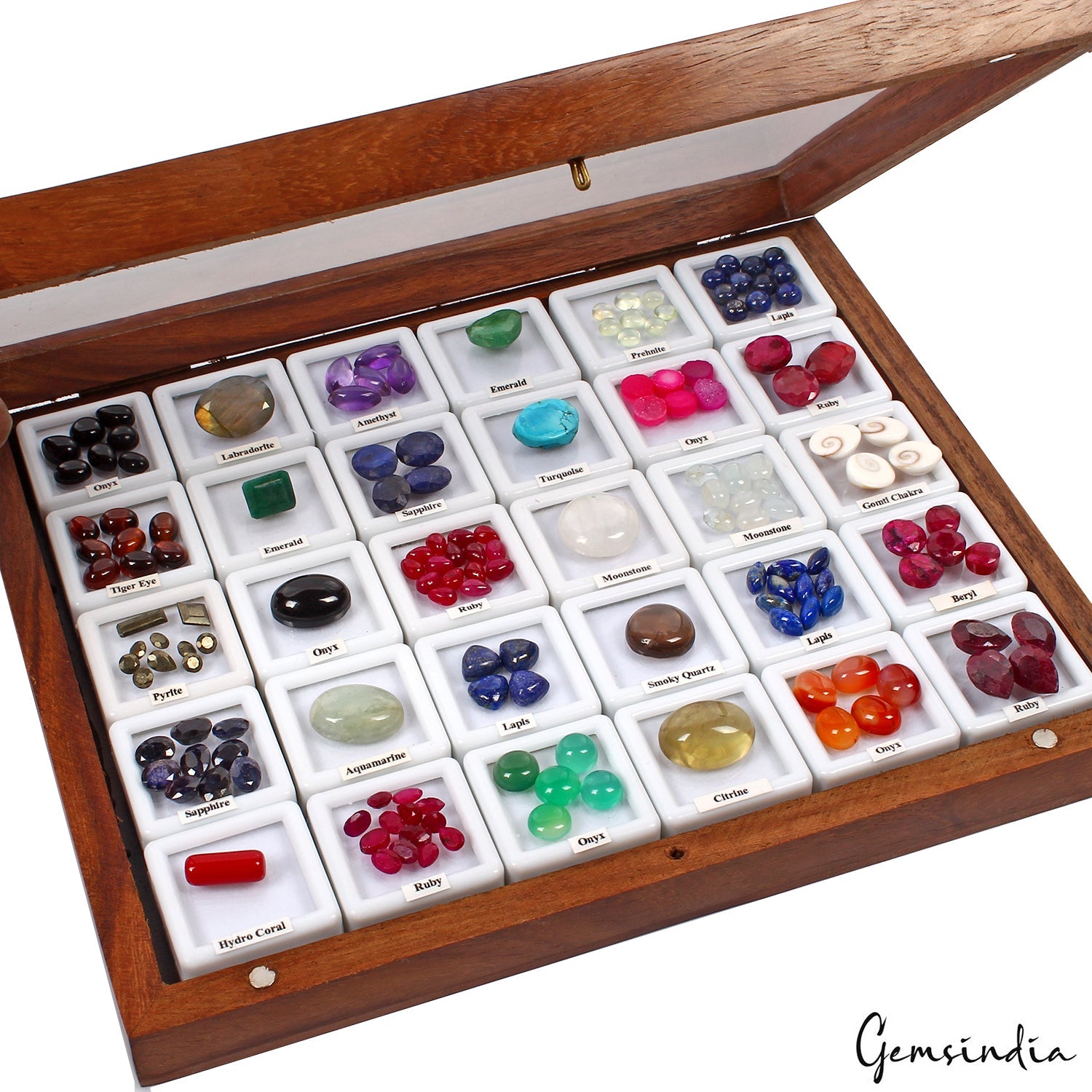 156Pcs~ Estate Genuine Loose Multi Gemstones Collection Lot in Handmade Wood Box