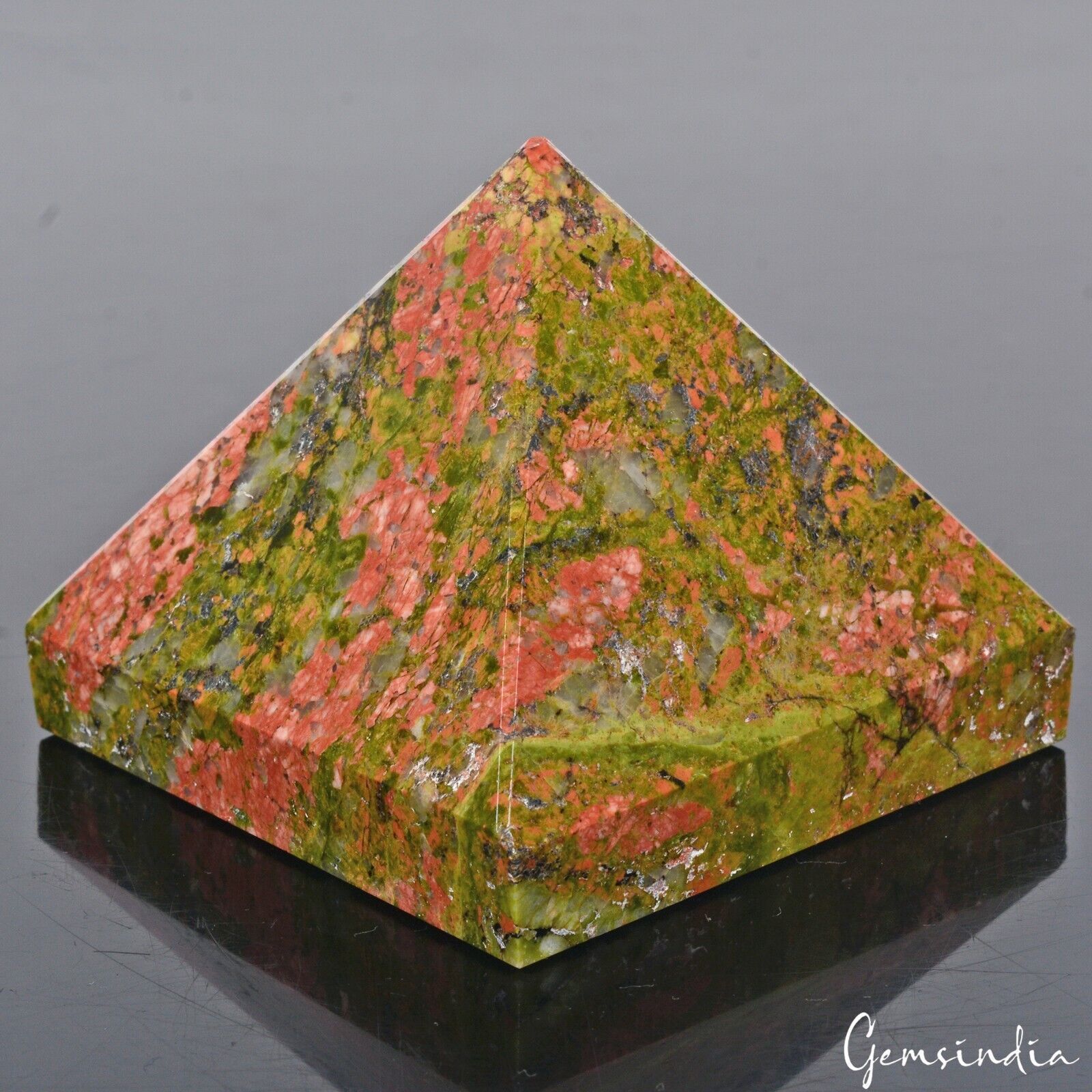 Unakite Loose Gemstone, Untreated — 1.75 x 2 inch, 1020 Ct (204 g)