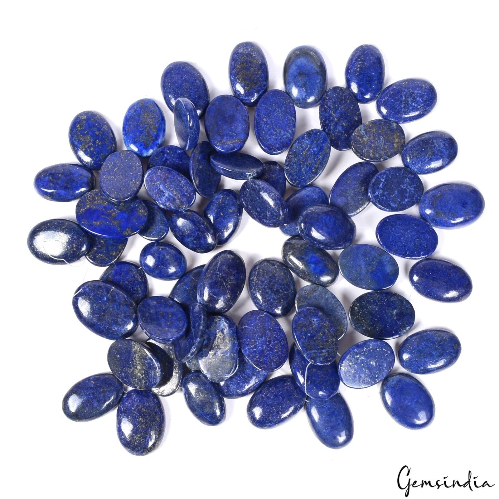 2100 Cts/63 Pcs Natural Blue Lapis Lazuli Oval Cab Drilled Briolette/Beads Gems