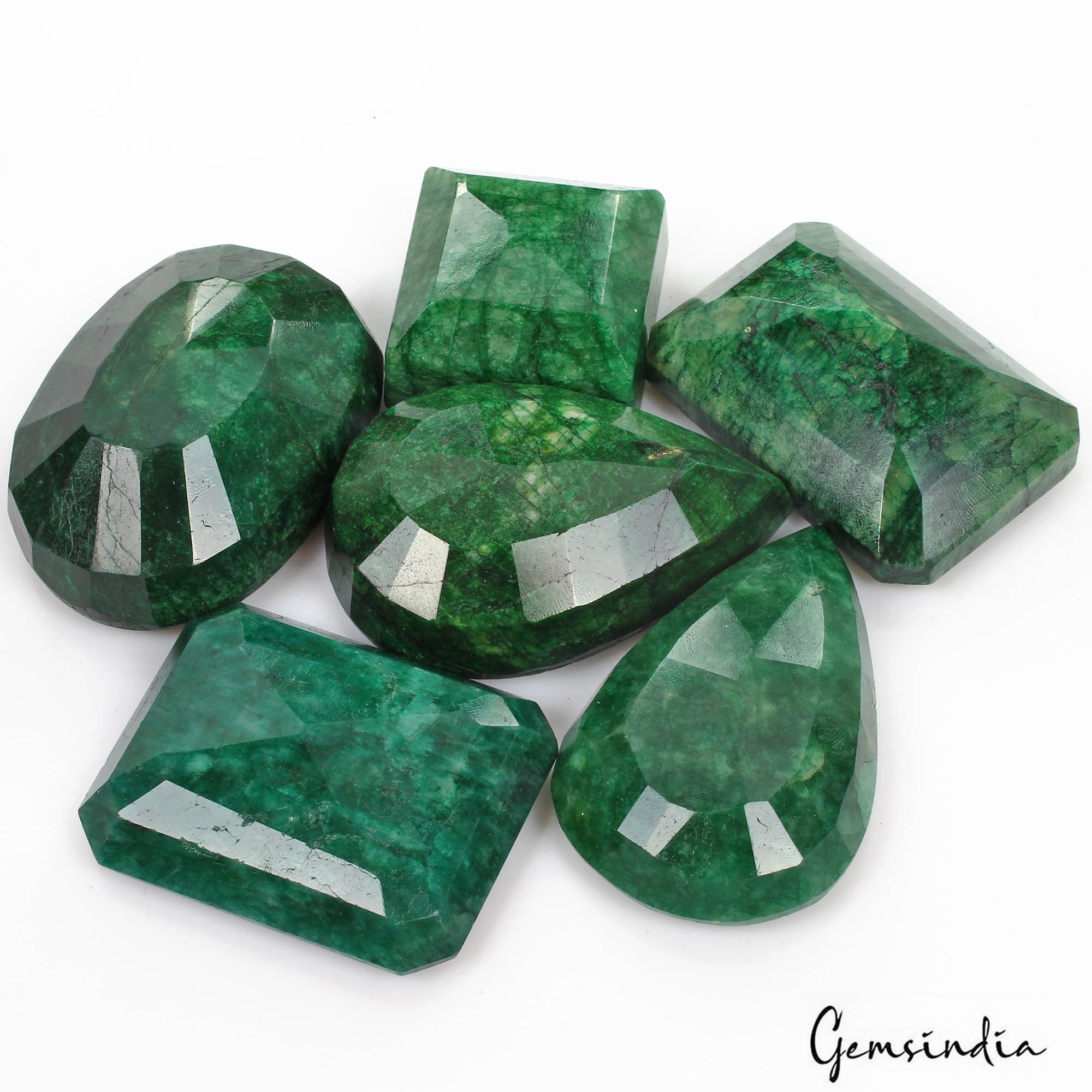 2500 Cts/6 Pcs Natural Brazilian Bottle Green Emerald Mix Cut Huge Loose Gem Lot