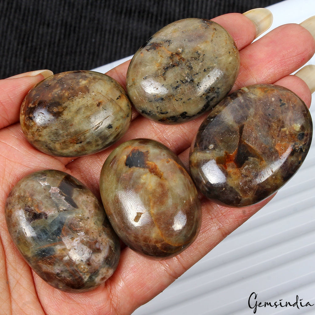 770 Ct Natural Brown Untreated Sapphire Oval Cab Loose Wholesale Gemstones~5 Pcs