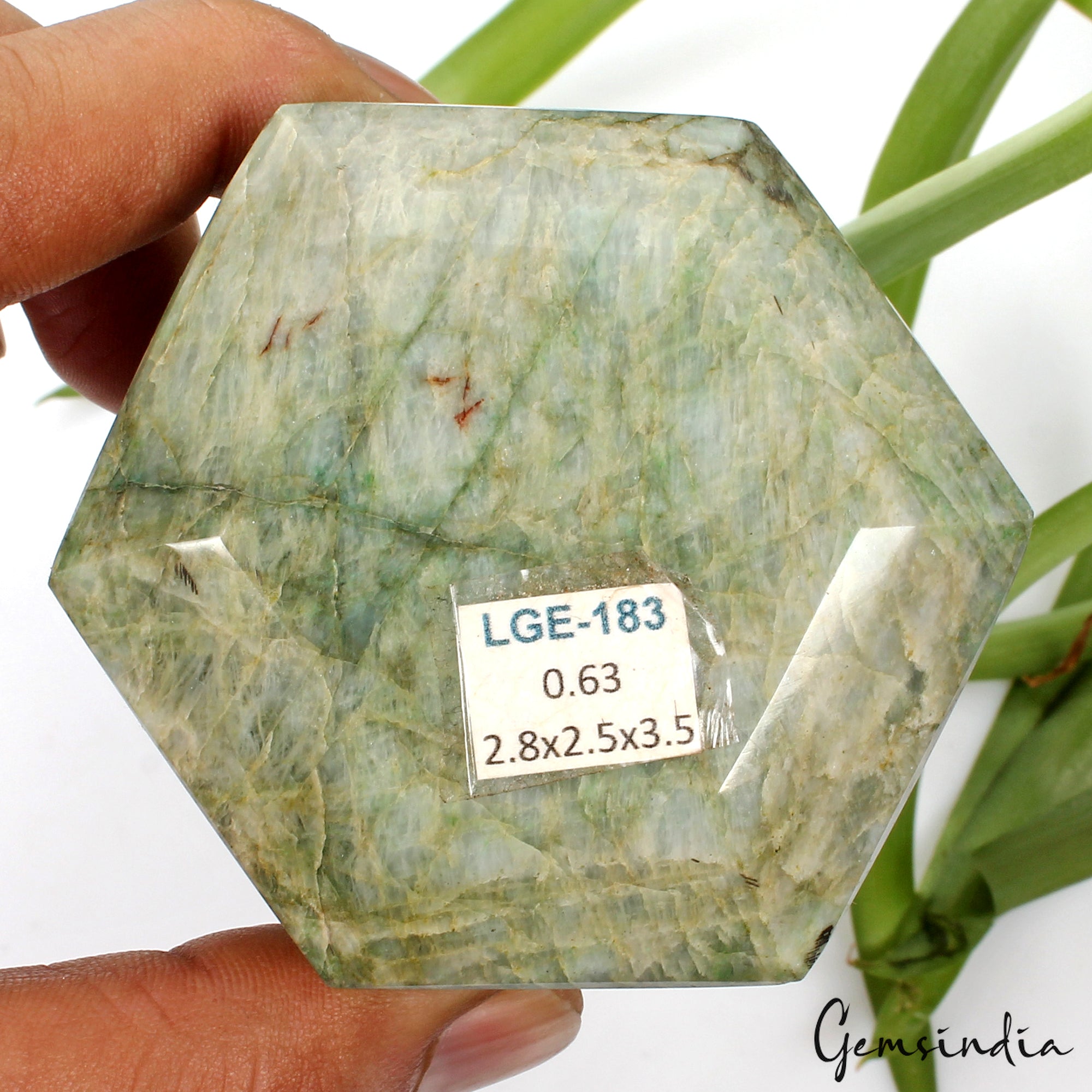 Emerald Loose Gemstone, Hexagon cut, Color Enhanced — 2.8x2.5x3.5 Inches, 3150 Ct (0.63 Kg), Brazil
