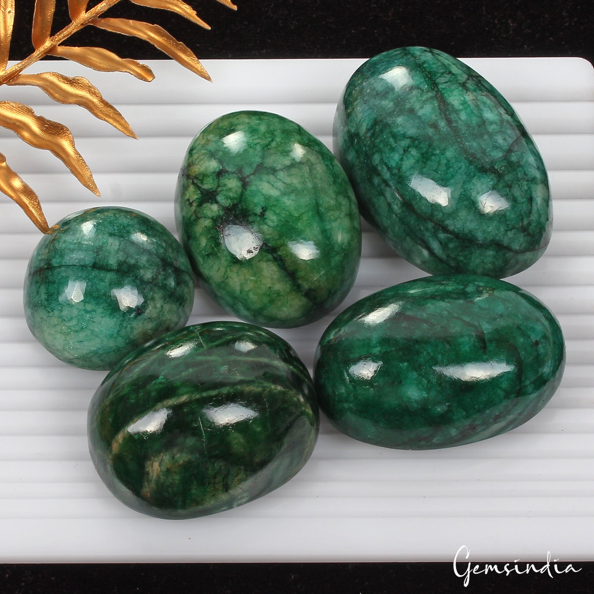 2060 Ct Natural Green Zambian Emerald Mix Cab Earth Mined Loose Gems Lot 5 Pcs