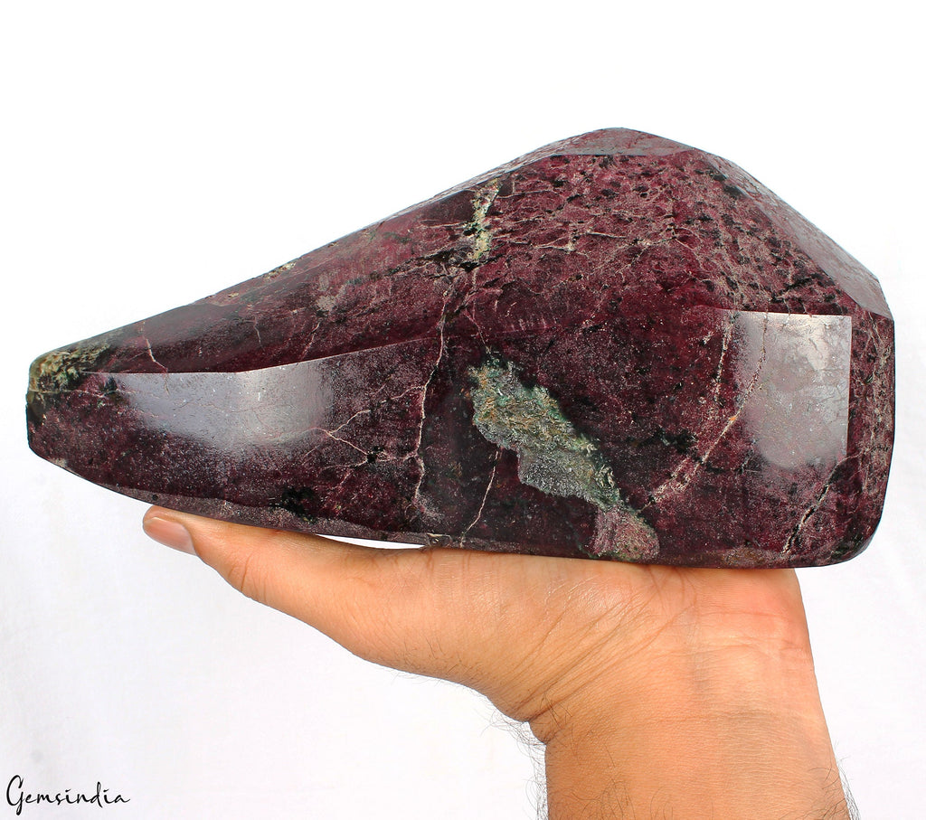 Natural Untreated Red Ruby 4.8 kilo Very Large Pear Cut Loose Gemstone w/ Stand