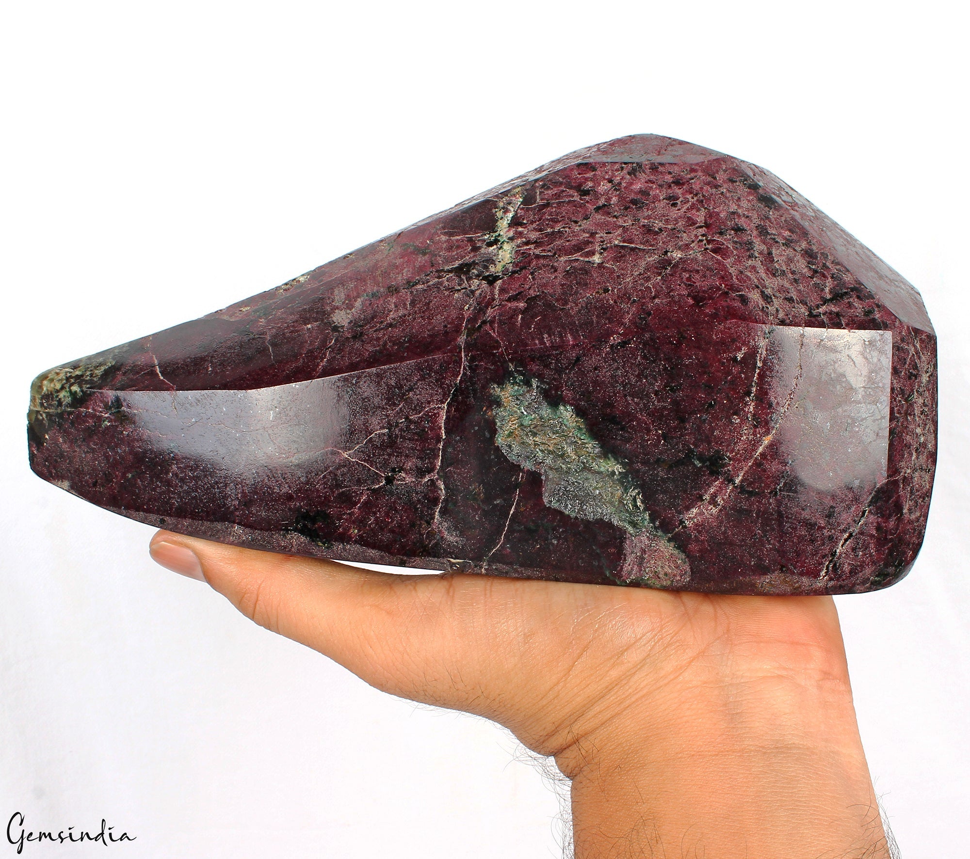 Natural Untreated Red Ruby 4.8 kilo Very Large Pear Cut Loose Gemstone w/ Stand