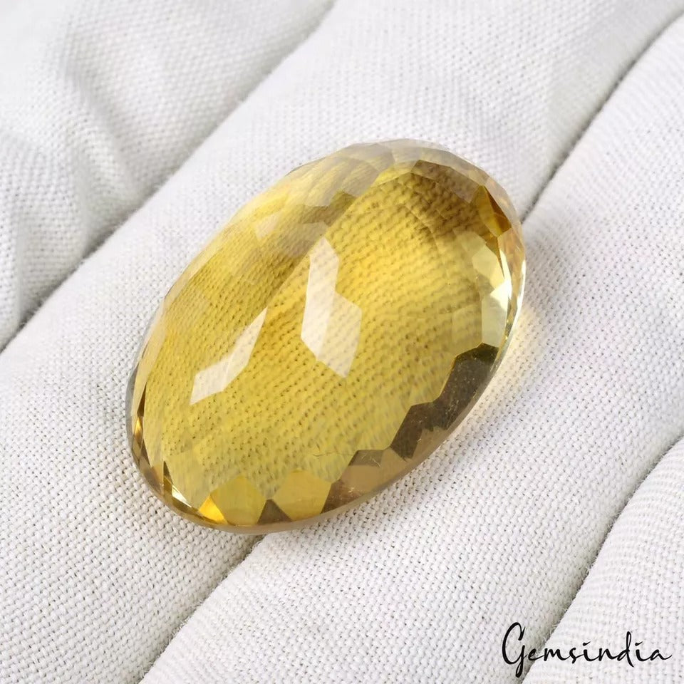 Citrine Loose Gemstone, Untreated, Yellow — 24x15x12 mm, 34.30 Ct, Brazil