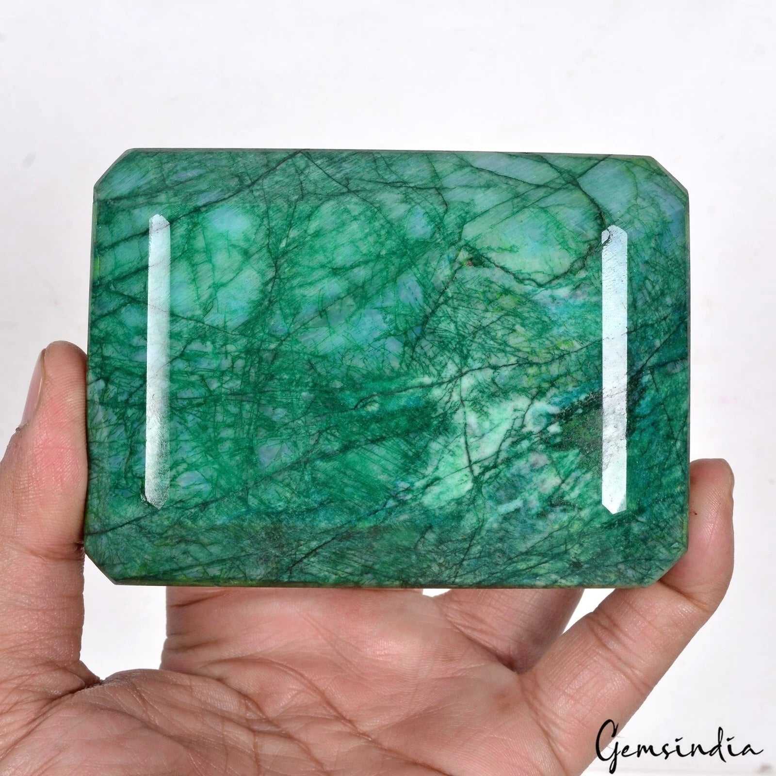 Certified 3915 Ct Natural Green Brazilian Emerald Octagon Shape Earth Mined Gems
