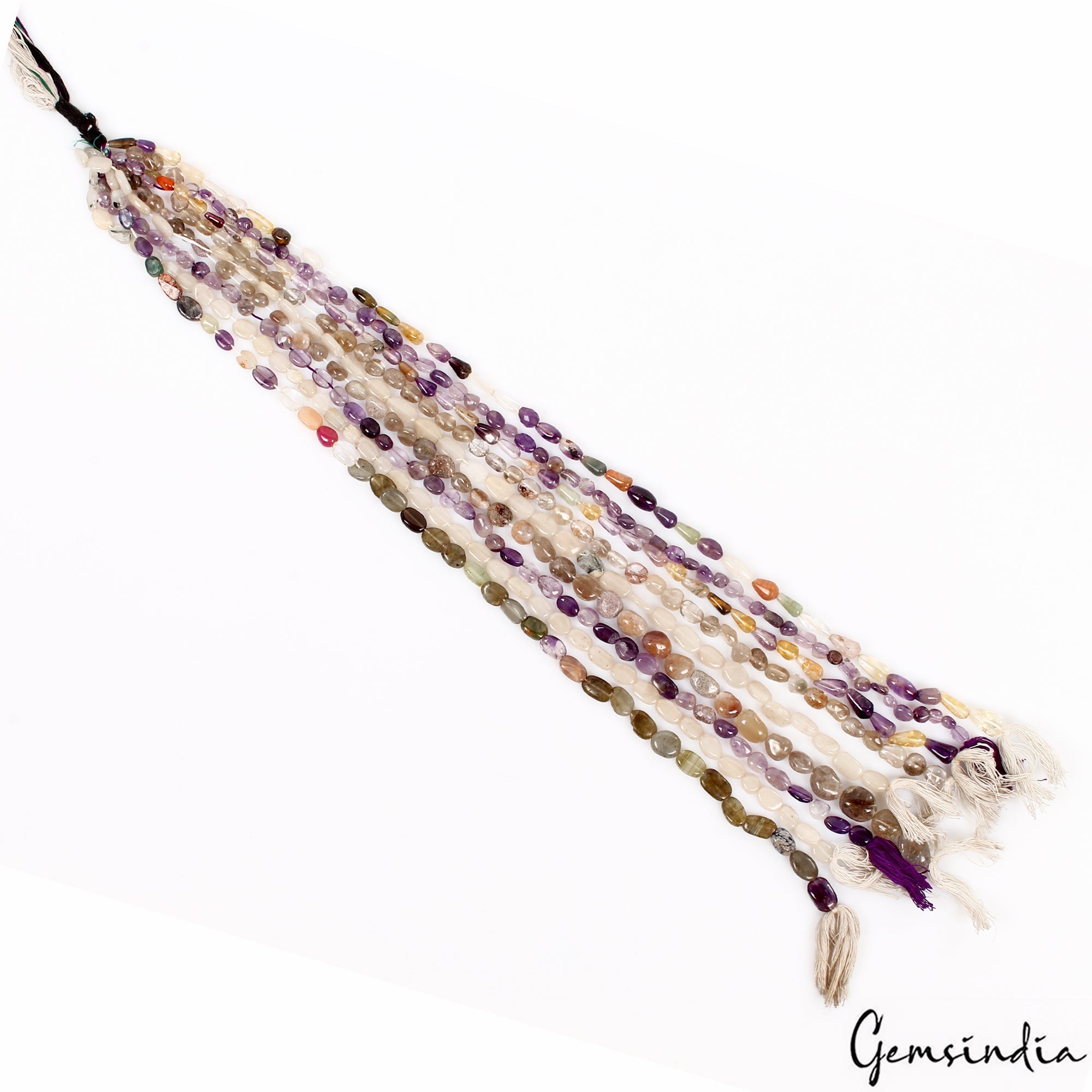 14"/9 Strands Natural Multi Color Mix Cabochon Loose Gems Jewelry making Beads