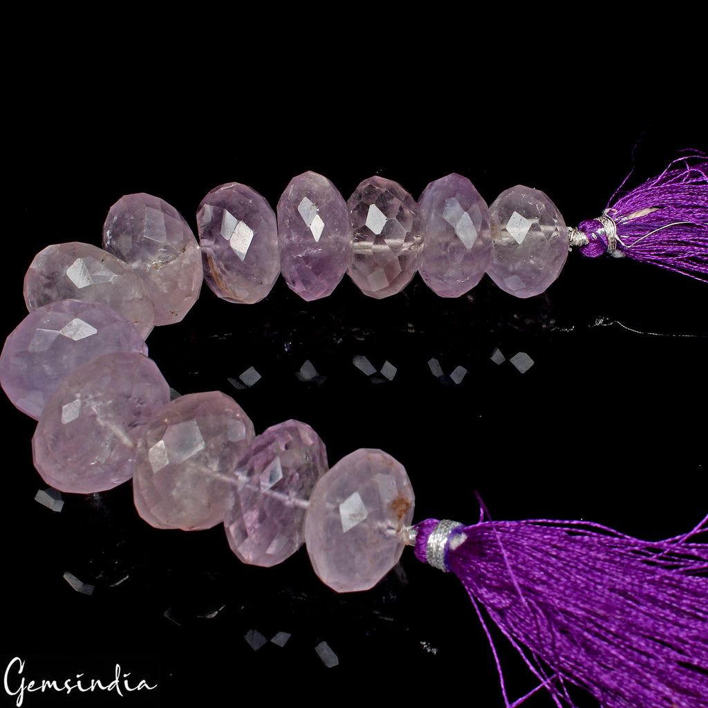 440 Ct Natural Purple Amethyst Good Luster Drilled Round Faceted Beads ,Brazil