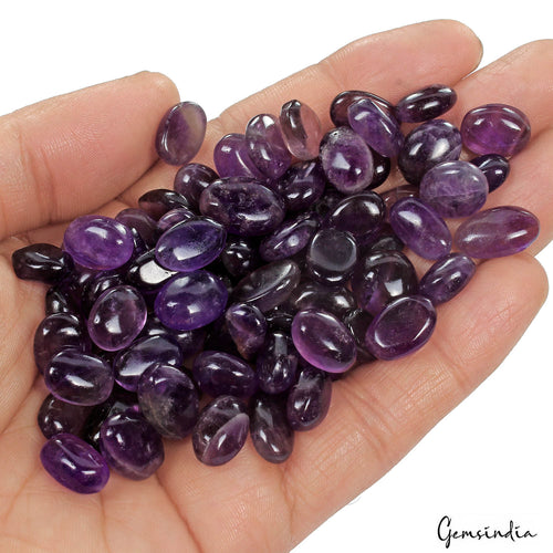 Amethyst Lot, Cabochon, Untreated — 79 Pieces, 10mm to 16mm, 390 Ct