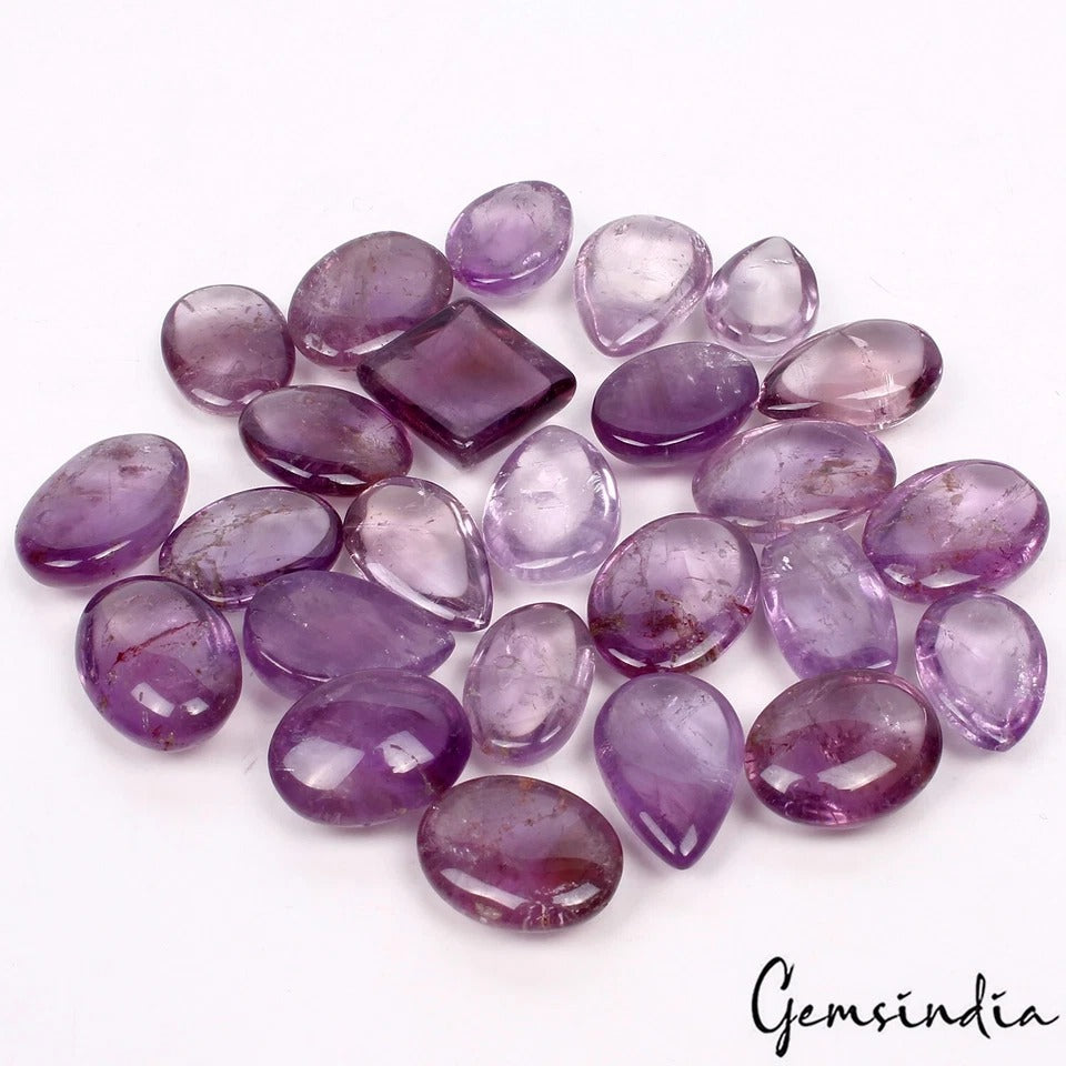 450 Cts Natural Untreated Purple Amethyst Mix Cab Loose Jewelry Making Gemstones