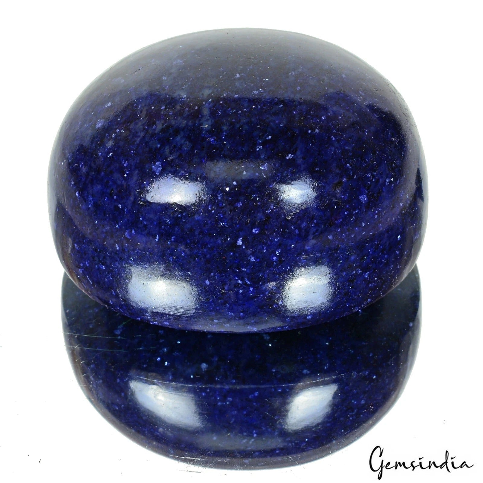 Blue Sapphire Cabochon, Color Enhanced, Blue — 76 x 65 x 45mm, 2000 Ct, Madagascar