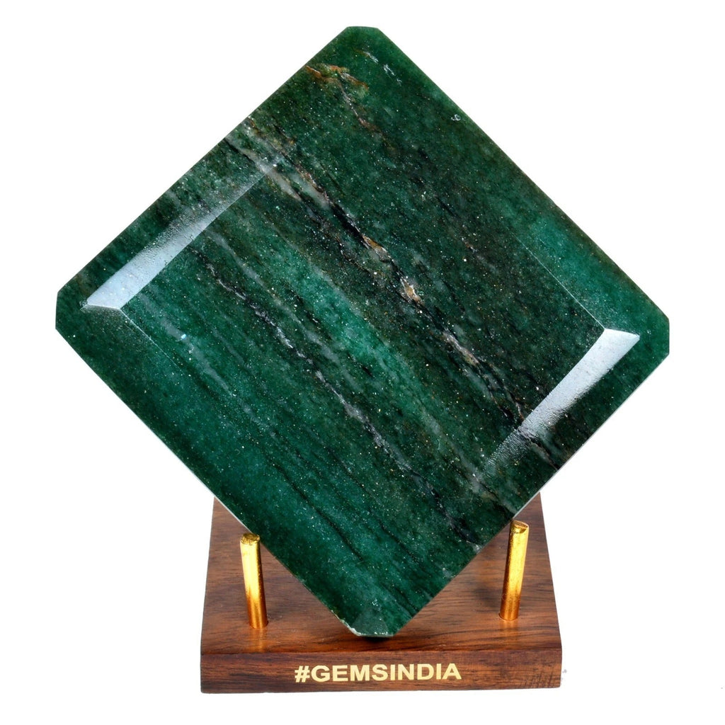 730Gram Natural Green Aventurine Octagon Cut Untreated Loose Gemstone 4*3.8*1.7"