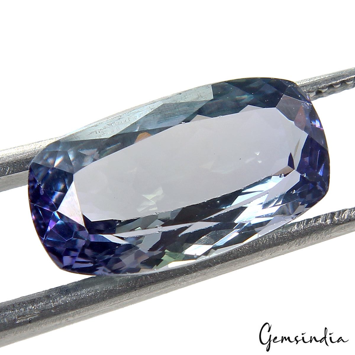 Certified 4.75 Cts Natural Tanzanite Loose Gem Cushion Cut AAA+ Blue Purple VVS