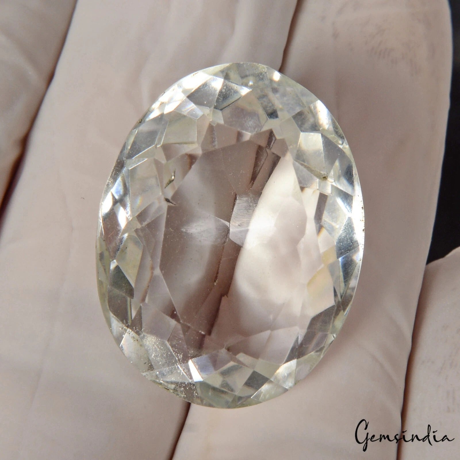 42.00 Ct Natural Untreated White Crystal Quartz Oval Cut Gems For Making Jewelry