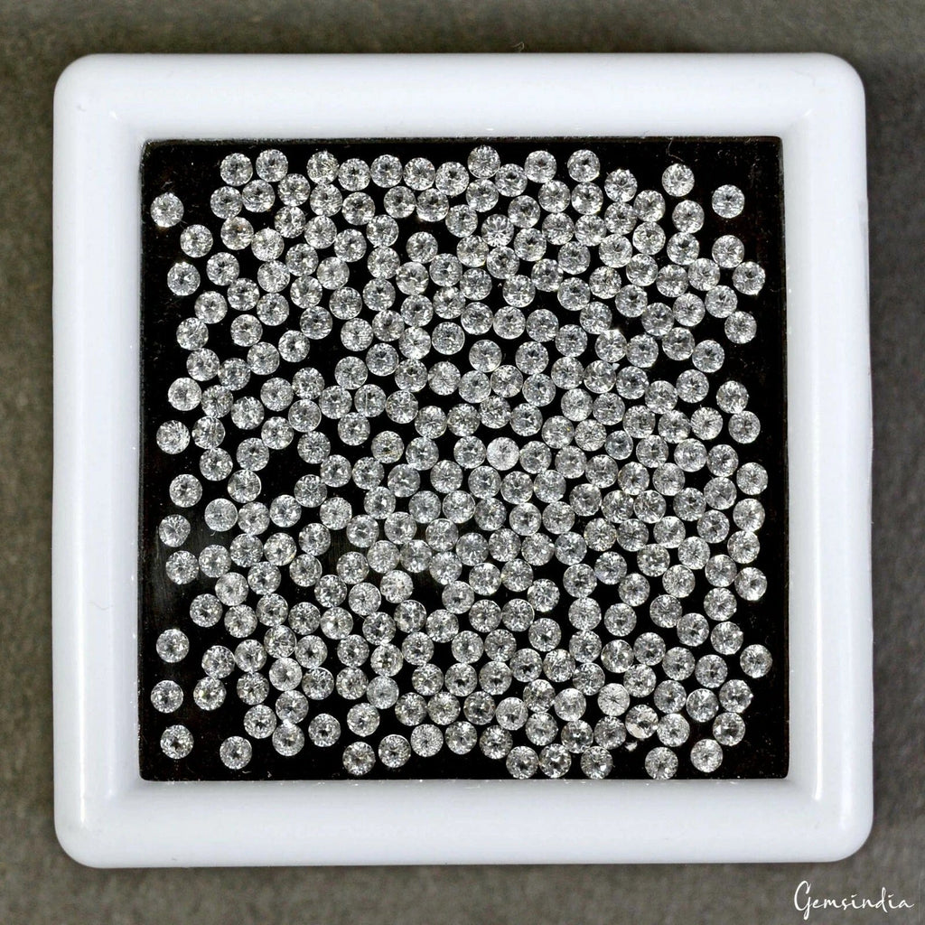 12.90 Ct/300 Pcs Natural White topaz Round Calibrated 2mm Loose Gems For Jewelry