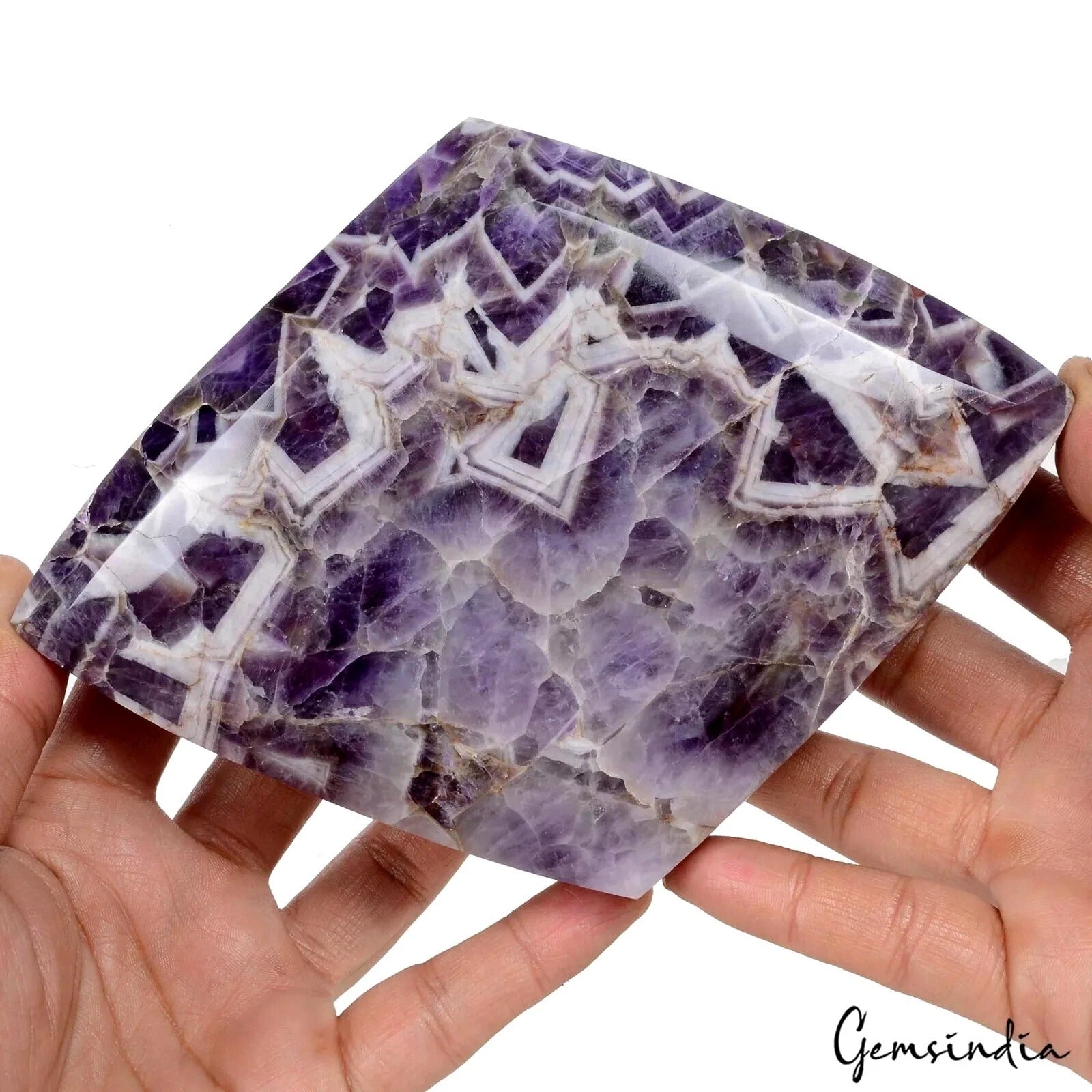 7100 Cts Natural Untreated Purple Chevron Amethyst Rhombus Cut Museum Size Gem