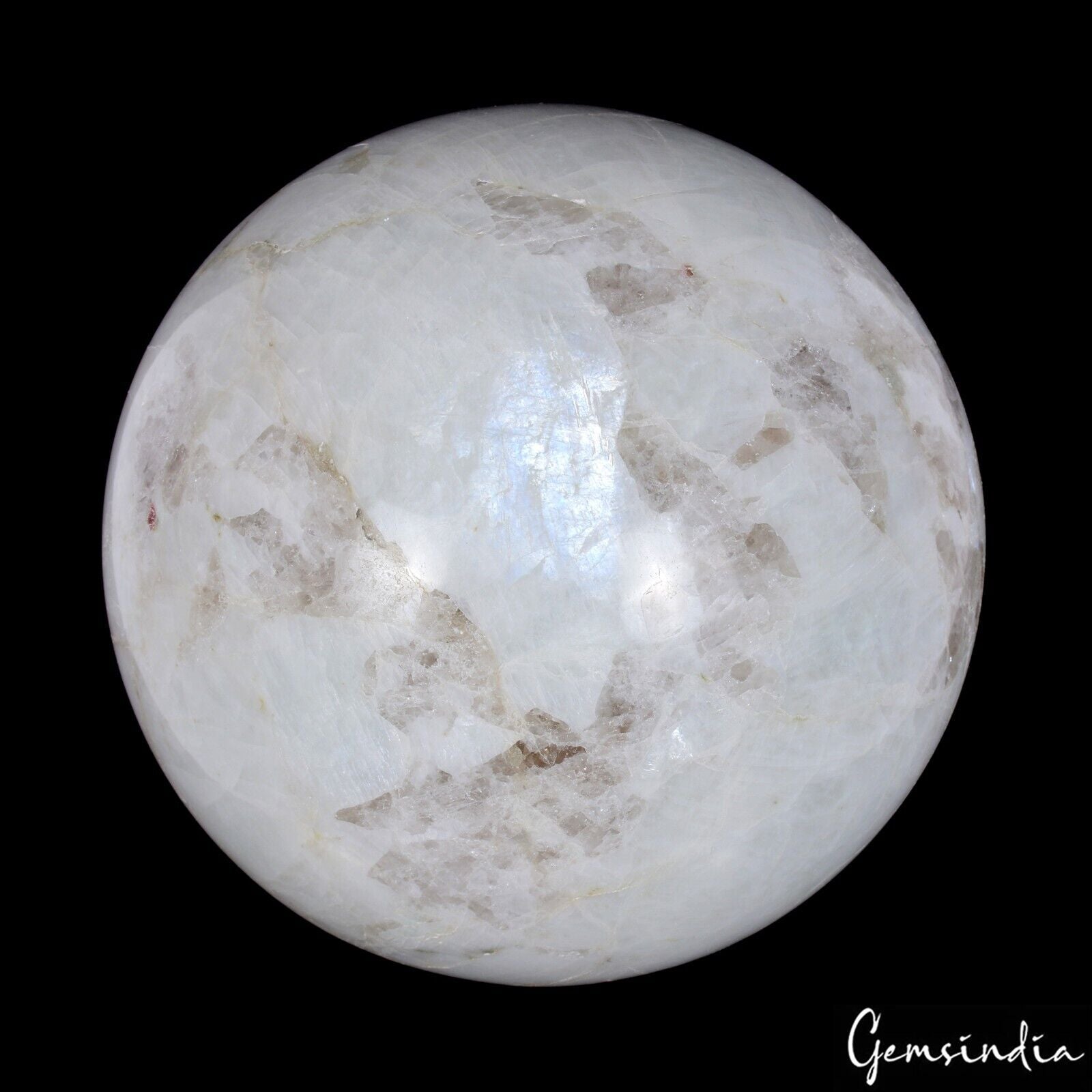 2.8 Kilo Natural White Amazonite W/ Blue Shine Crystal Healing Mineral Sphere