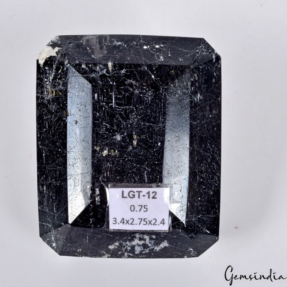 750 Gram Natural Rare Black Tourmaline Emerald Cut Earth Mined Huge Gemstone