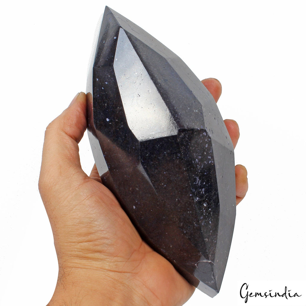 Large 1.6 kilo Natural Blue Sapphire Huge Marquise Cut 7.5" Display Specimen