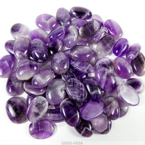 Amethyst Lot, Cabochon, Untreated, Purple — 58 Pieces, 17mm to 25mm, 1000 Ct, Madagascar