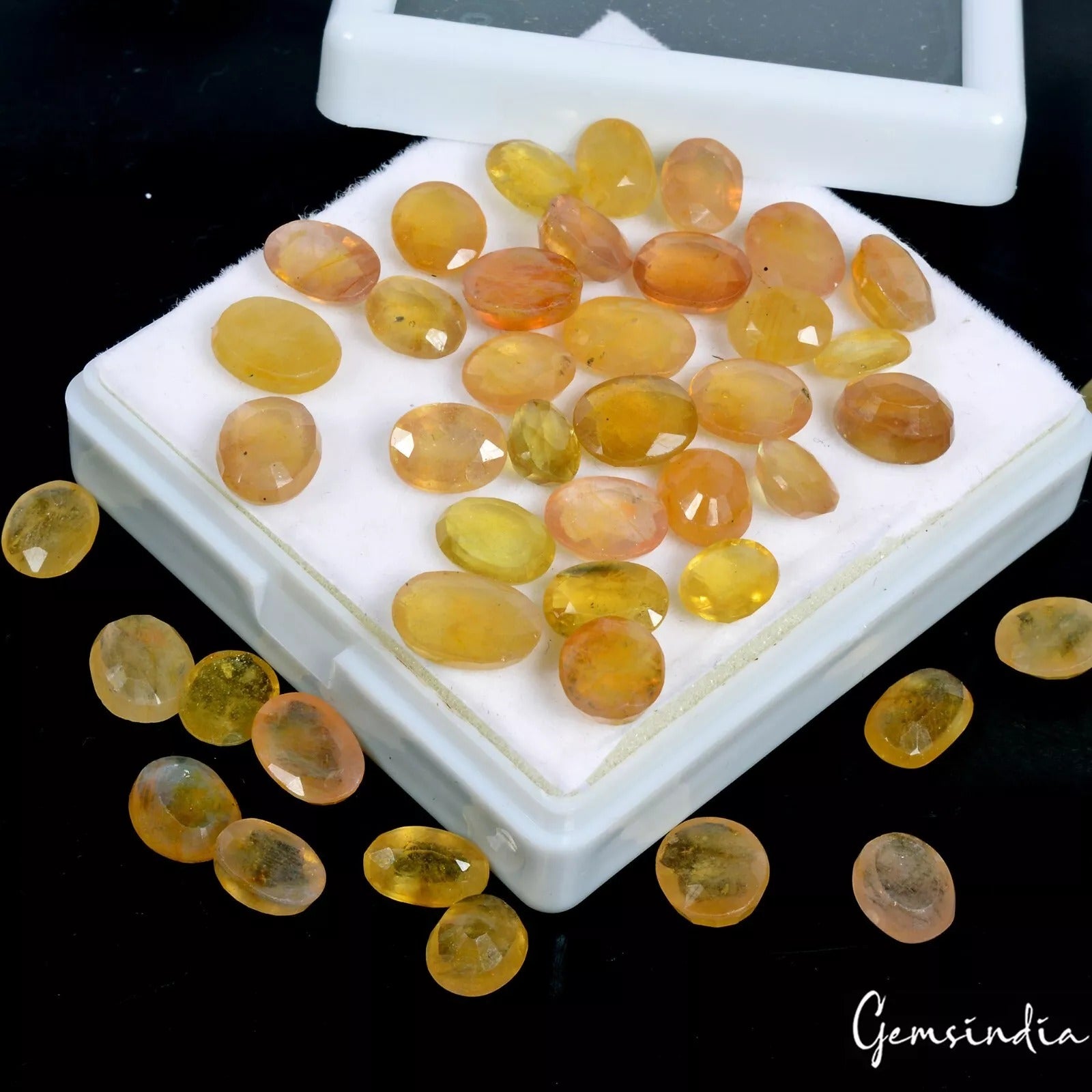 Natural Untreated 138.60 Ct Oval Cut Ceylon Sapphire 47 Pcs Gemstones Certified