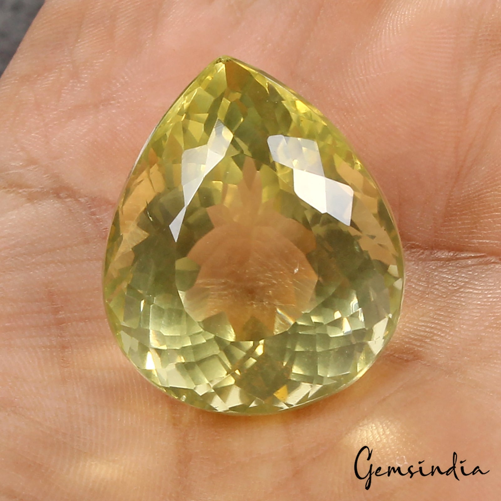 85.20 Cts Natural Untreated Brazilian Yellow Citrine Pear Loose Gem For Pendant