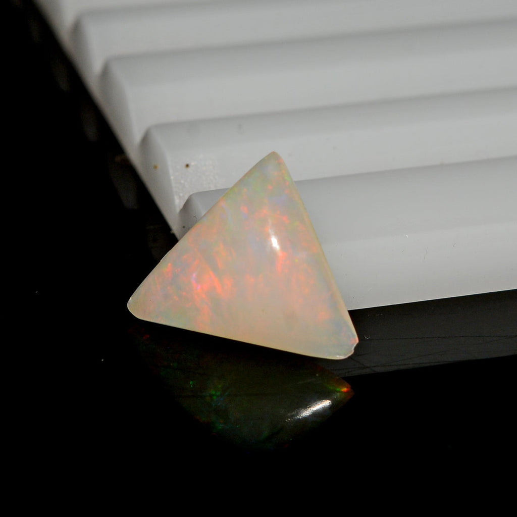 2.00 Ct Natural Ethiopian Welo Opal Trillion Cabochon Multi Fire Loose Gemstone