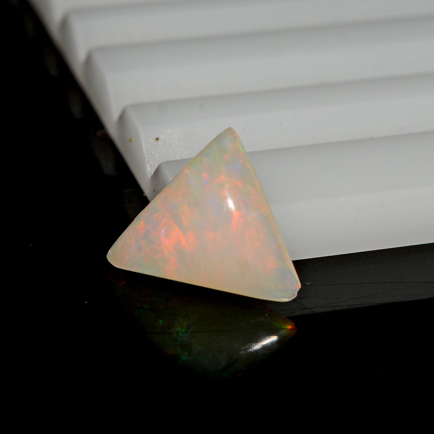 2.00 Ct Natural Ethiopian Welo Opal Trillion Cabochon Multi Fire Loose Gemstone