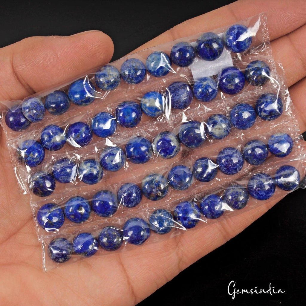 Natural Lapis Lazuli Round Cabochon Loose Gemstone Lot 50 Pcs 9-10mm/199.80 Cts