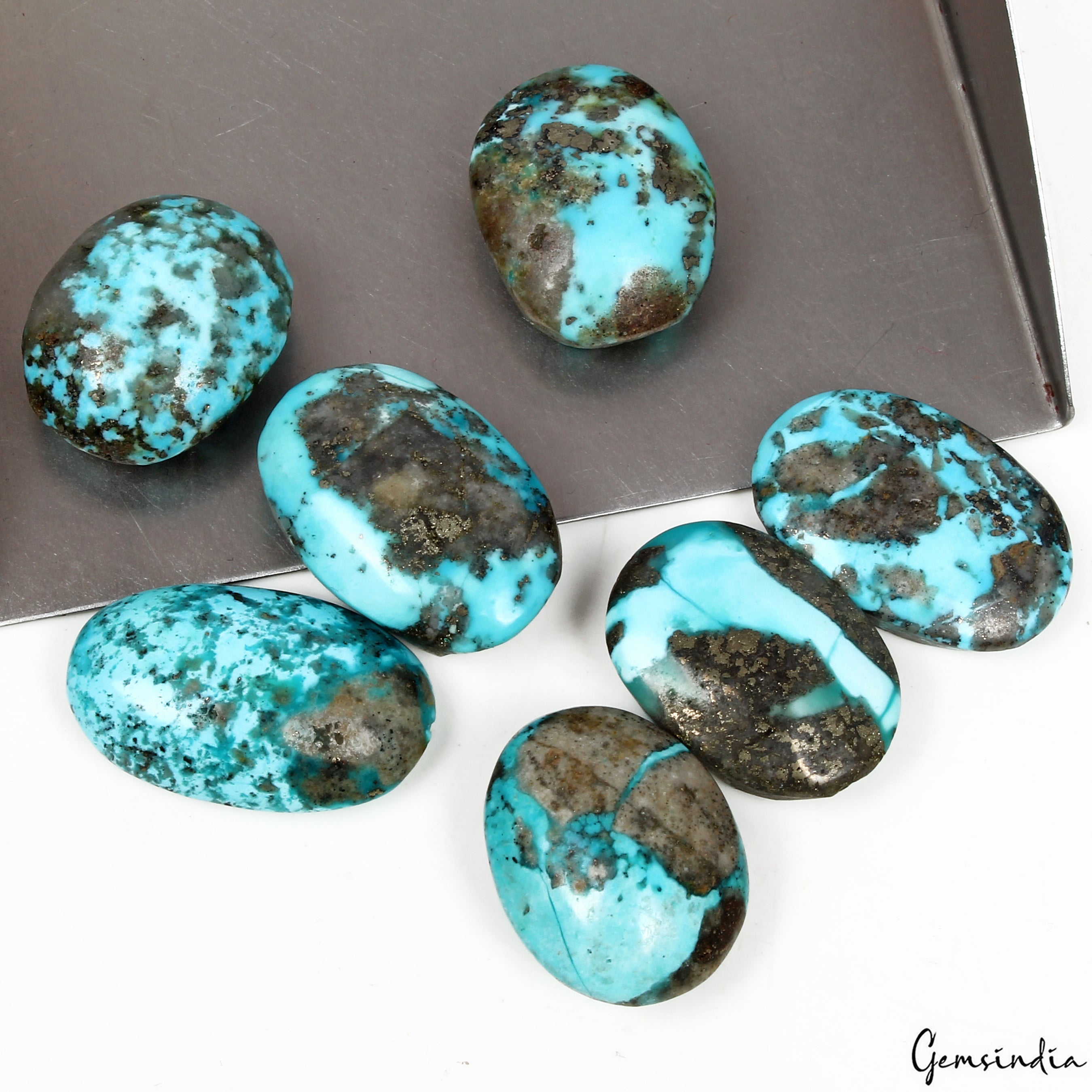 7 Pcs/240 Ct Natural Turquoise Top Quality 23-28mm Cab Untreated Loose Gemstones
