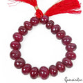 300 Cts/20 Pcs Natural Dark Red Ruby Gems Round Cab Loose Drill Beads Strand 7"