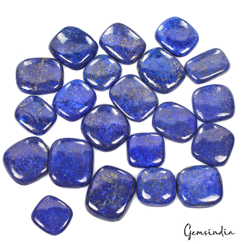 1000 Cts/21 Pcs Natural Blue Lapis Lazuli Gold Flecks Cushion Cab Wholesale Gems
