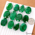 600 Ct Natural Finest Green Emerald Mix Cut Loose Pendant Size Gemstones ~12 Pcs
