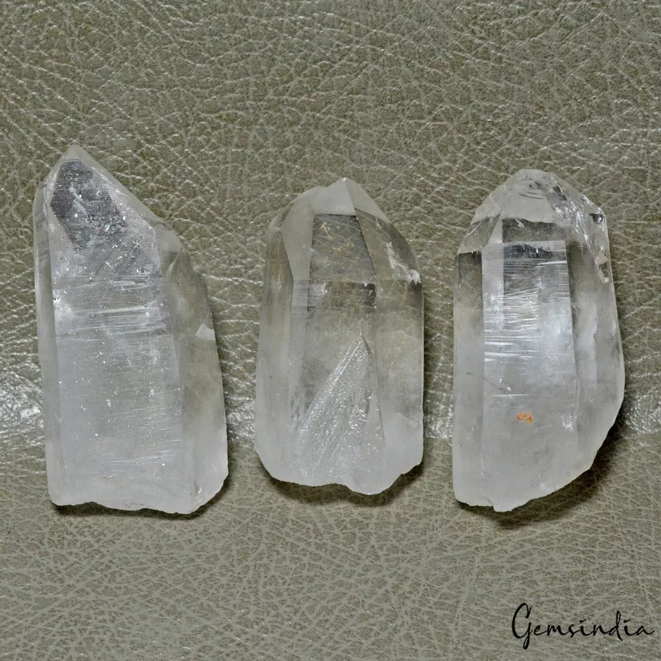 3 Pcs/1300 Ct. Natural Himalayan Quartz Point Mineral Rough Uncut Chakra Healing
