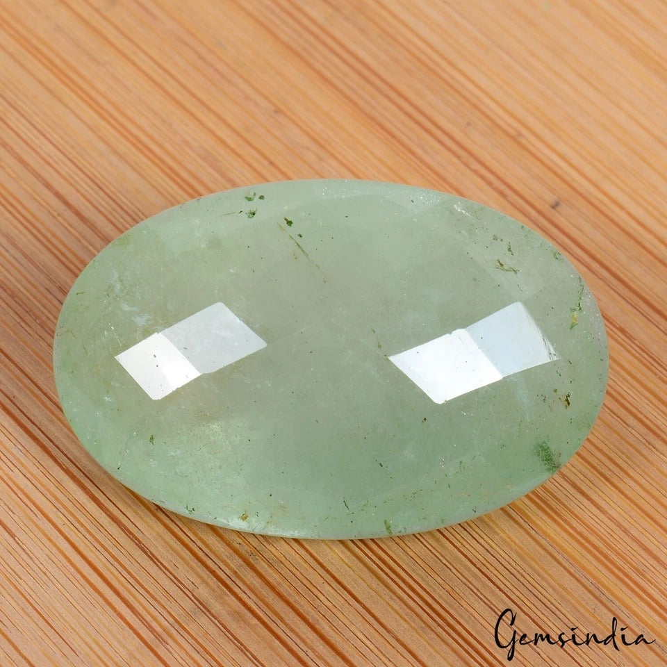 Certified 66.80 Ct Natural Green Aquamarine Oval Checker board Huge AAA Gemstone
