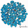 1200 Ct/87 Pcs Natural Blue Spiderweb USA Turquoise Mix Cab Loose Gemstones Lot