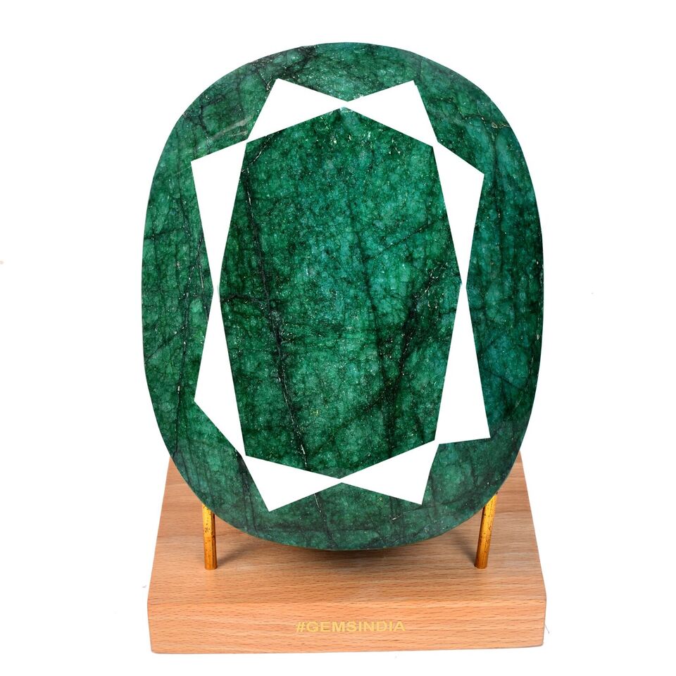 Emerald Loose Gemstone, Color Enhanced, Green — 6.3x4.9x4.8 Inch, 18000 Ct (3.6 Kg), Brazil
