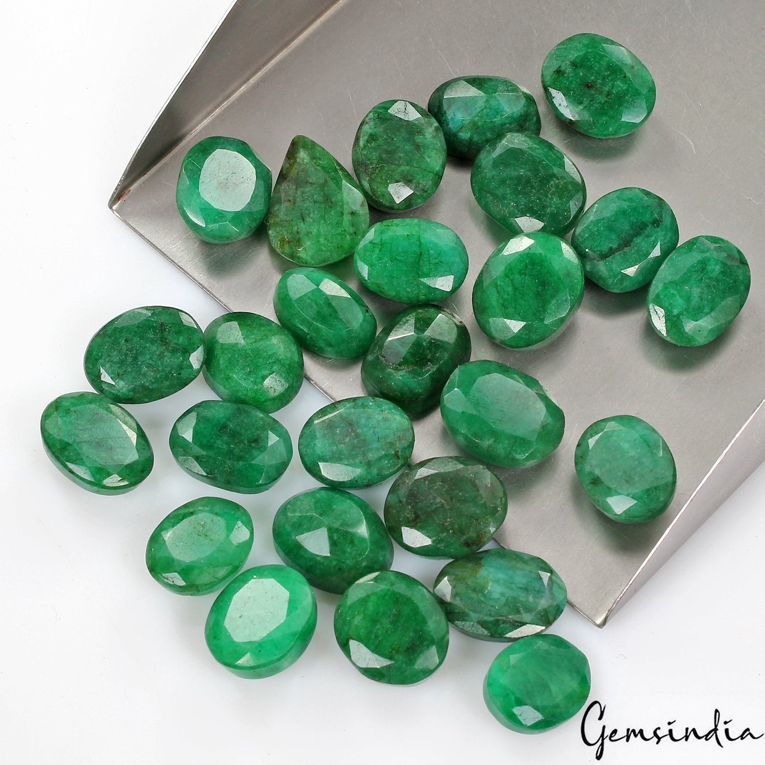 Certified Natural Green Emerald 270 Cts AAA+ Oval Cut Loose Gemstones lot~26 Pcs