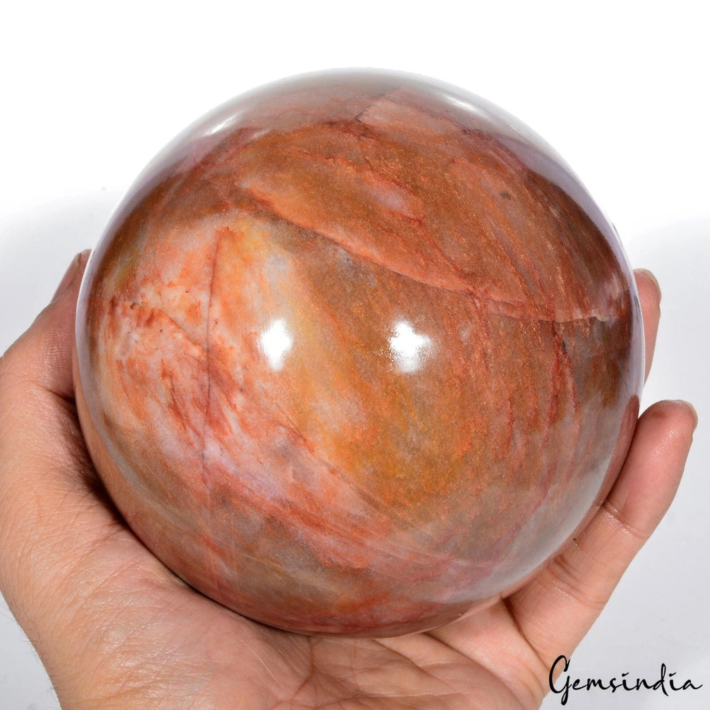 2 Kilo Red Jasper Sphere – Large Crystal Ball for Healing & Energy Decor 4.4 in