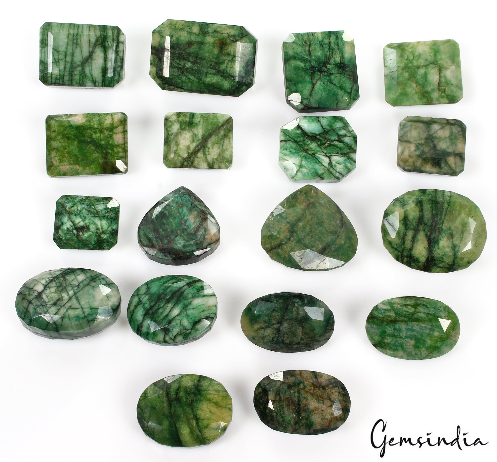5000 Ct Natural Green Emerald From Brazil Loose 33-57mm Mix Cut Gemstones Lot