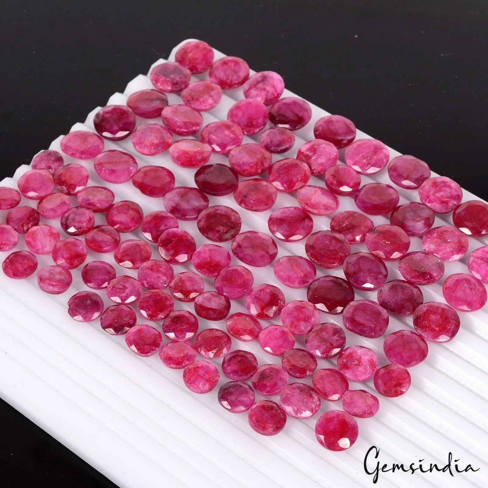 380 Ct /100 Pc Natural Pink Red Beryl (Bixbite) Round Cut 8-11mm Loose Gemstones