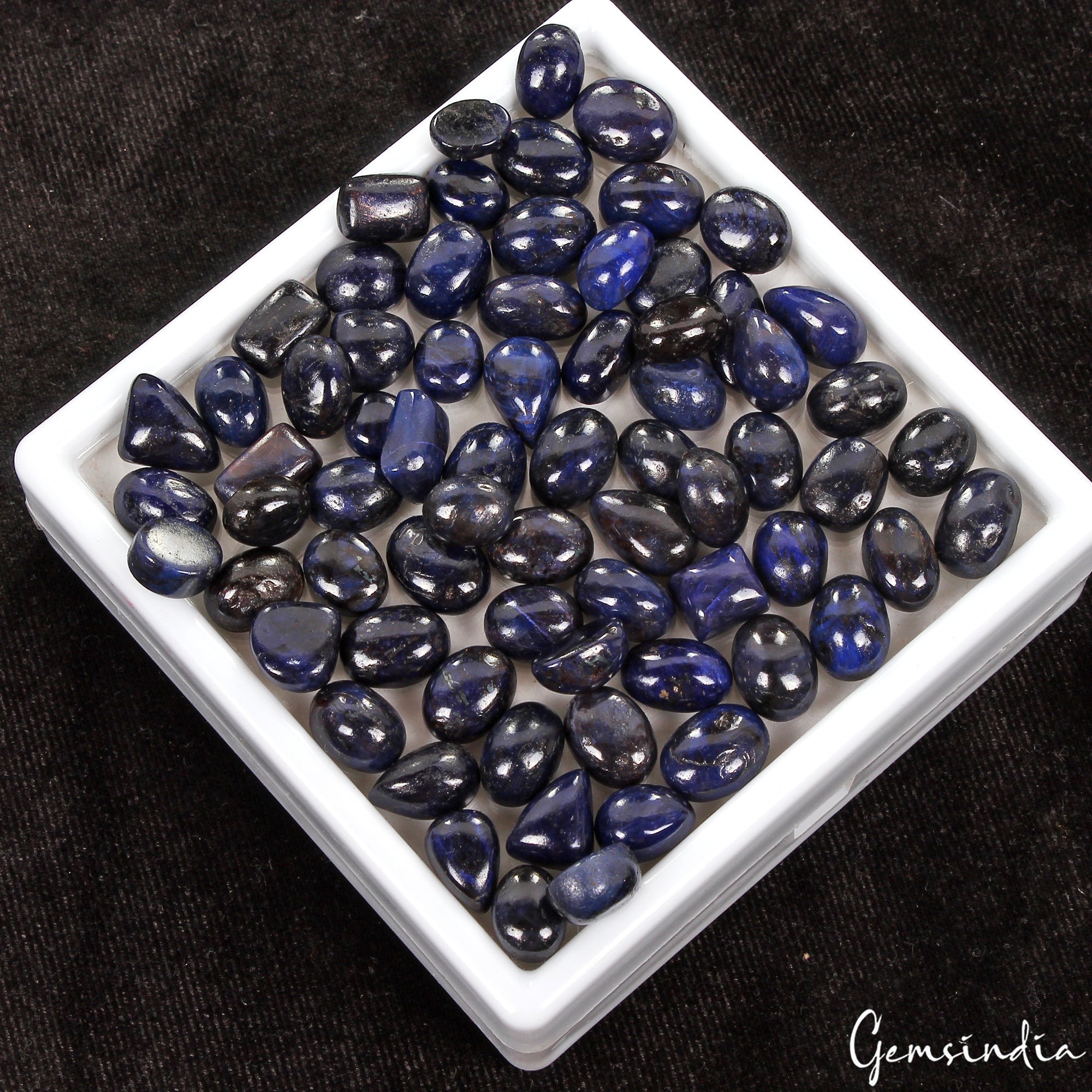 Certified 71 Pcs Natural Blue Sapphire Mix Cab Loose 8mm-15mm jewelry Gemstones