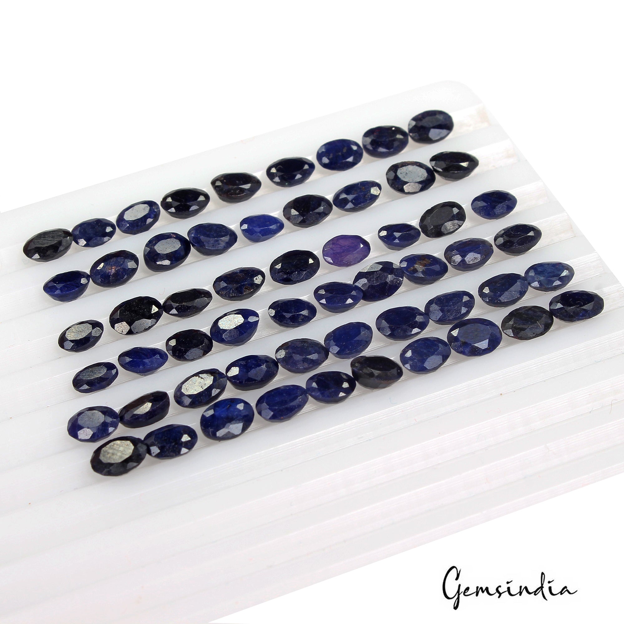 65.40 Ct Natural Blue Sapphire Oval Faceted Loose Gems Lot 57 Pcs For Jewelry
