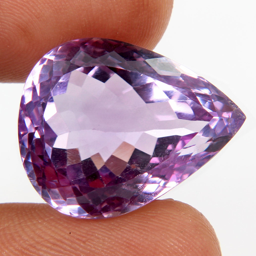 VVS 28.90Ct Natural Amethyst Certified Huge Pendant Size Pear Untreated Gemstone