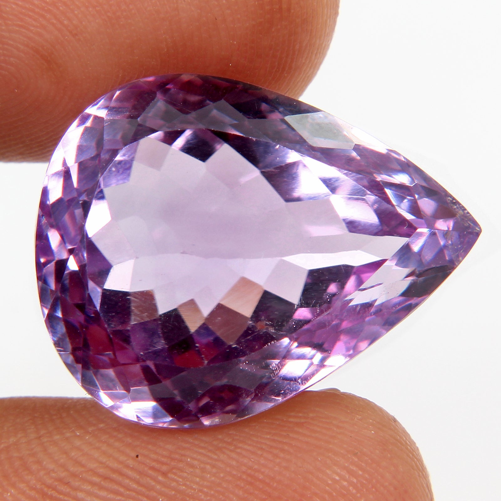 VVS 28.90Ct Natural Amethyst Certified Huge Pendant Size Pear Untreated Gemstone