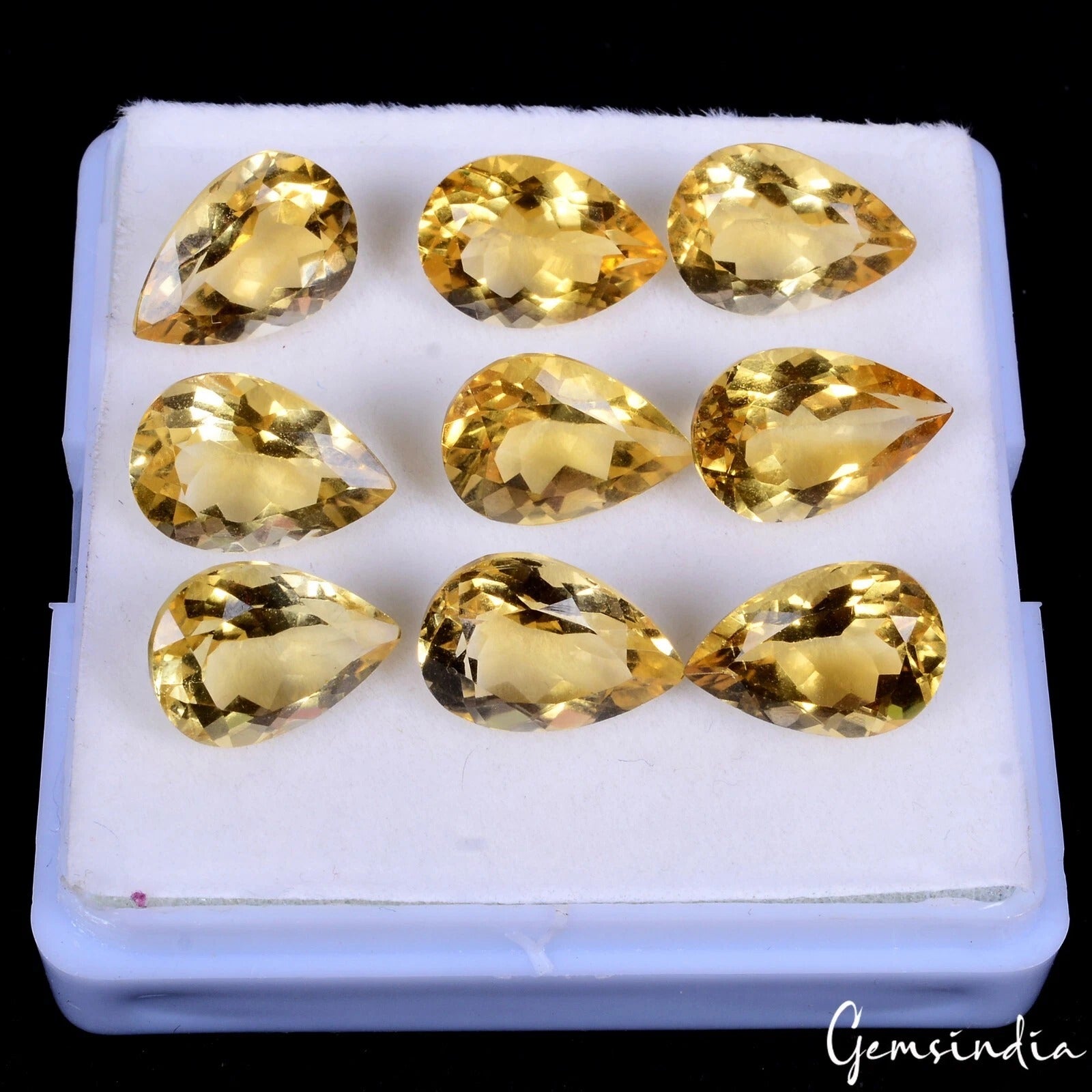 Citrine Lot, Loose Gemstone, Untreated, Yellow — 9 Pieces, 12mm to 13mm, 34.00 Ct, Brazil